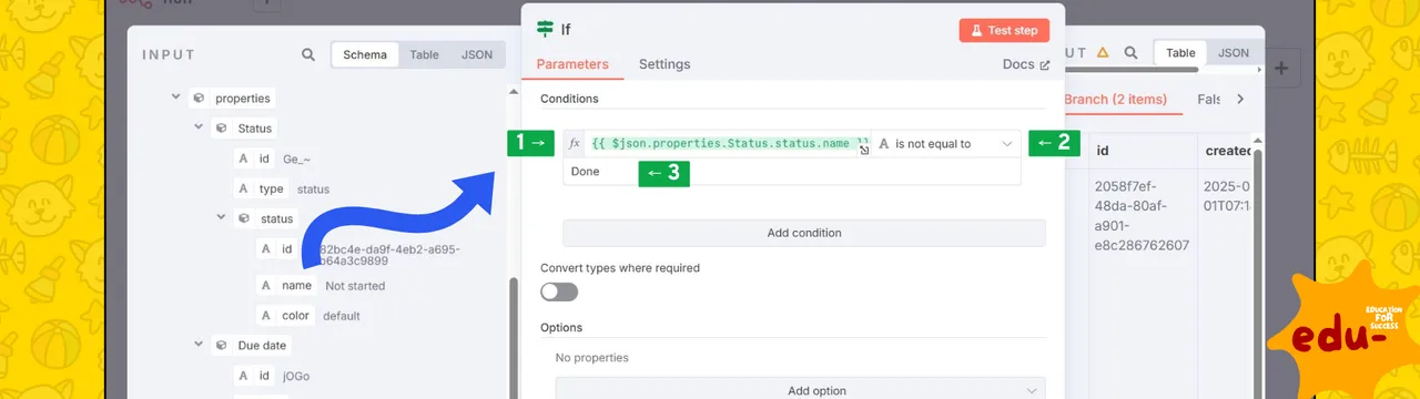 Screen of IF node